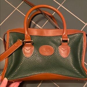 Michael Stevens International Vintage Crossbody Bag Green & Brown Leather
